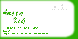 anita kik business card